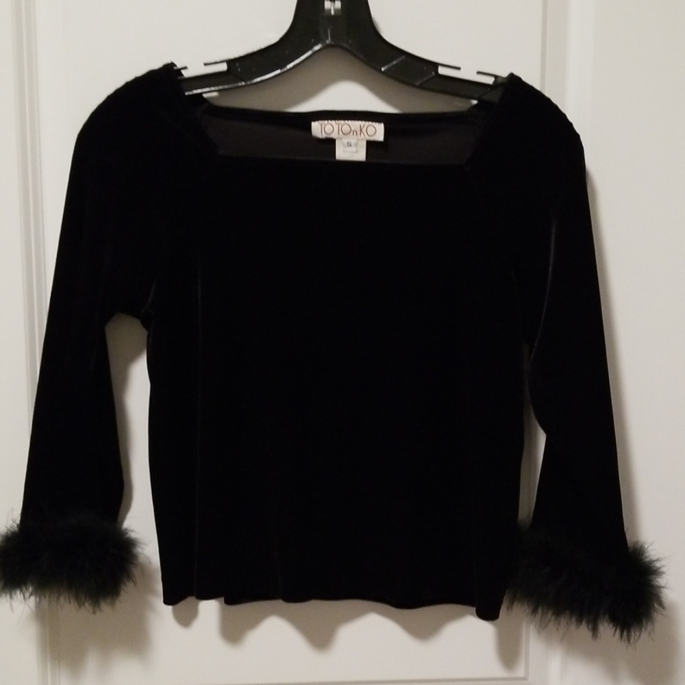 Black velvety top